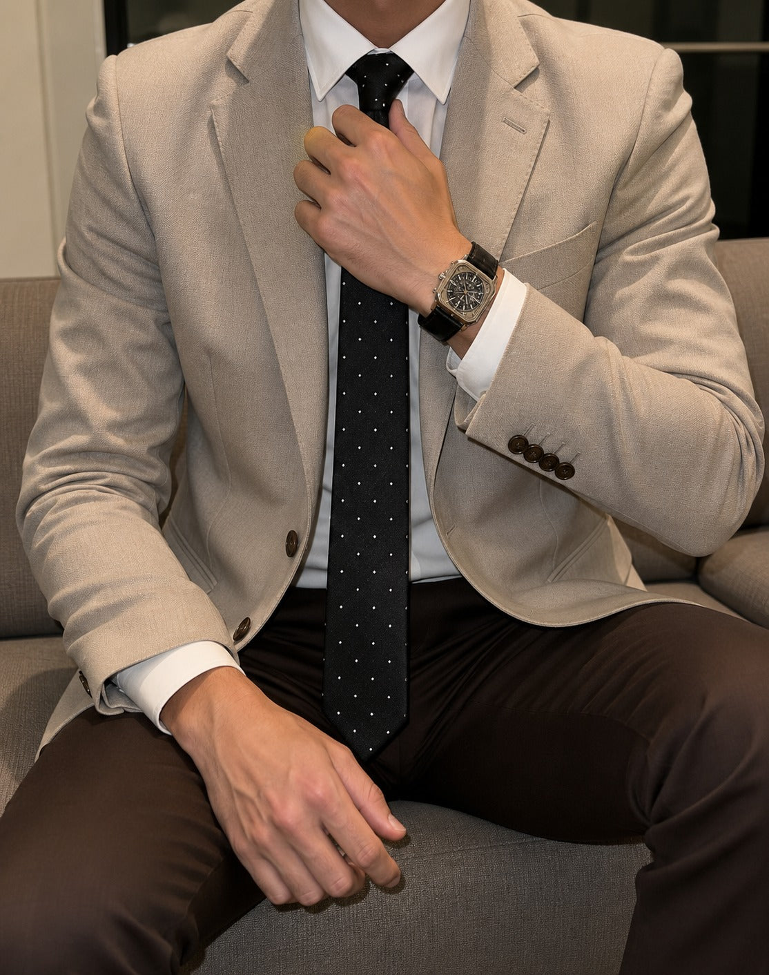 Black Mini Dot Tie