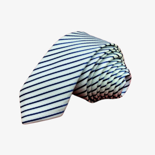 Navy Stripe Printed Tie