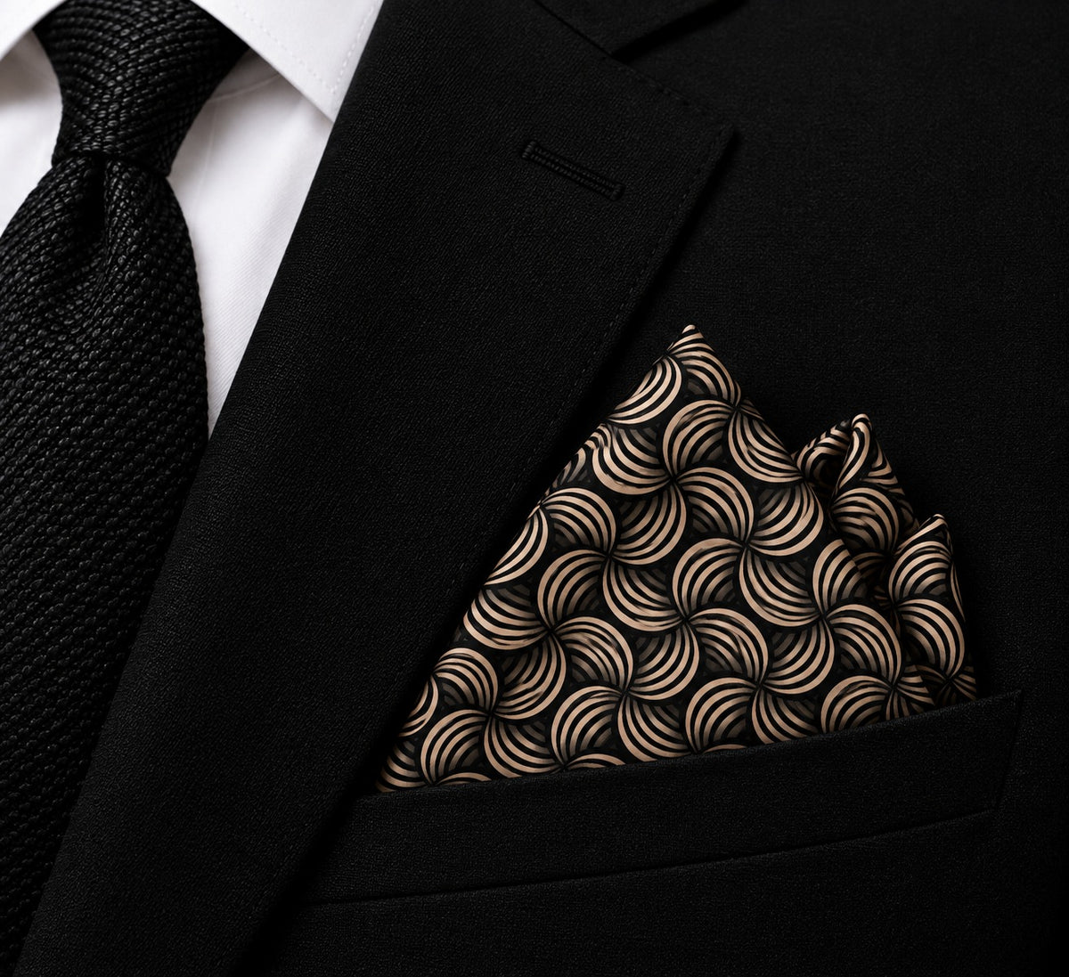 Obsidian Flow- Premium Silk Pocket Square